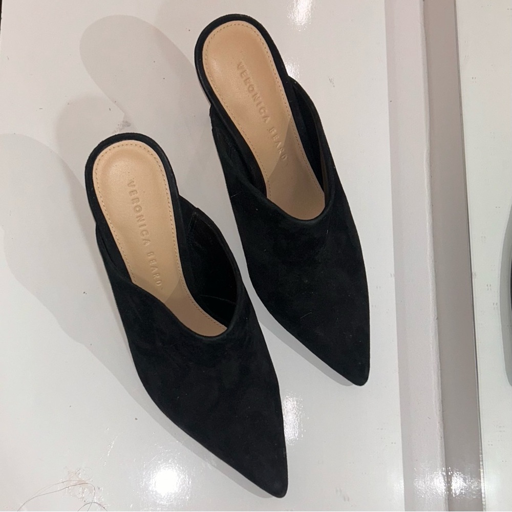 Veronica Beard Black suede Lisa mules with a pointed toe and stiletto heel - Picture 8 of 10